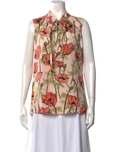 Pre-owned Tory Burch Silk Midi Length Dress In Pink