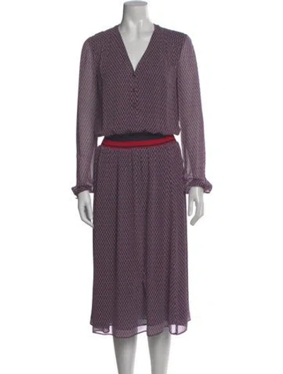 Pre-owned Tory Burch Silk Midi Length Dress In Red