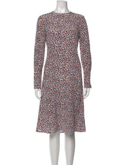 Pre-owned Tory Burch Silk Midi Length Dress In Red
