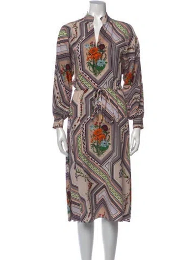 Pre-owned Tory Burch Silk Midi Length Dress In White
