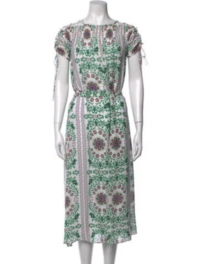 Pre-owned Tory Burch Silk Midi Length Dress In White