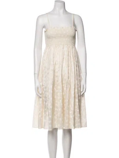 Pre-owned Tory Burch Silk Midi Length Dress In Yellow