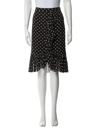 Pre-owned Tory Burch Silk Midi Length Skirt In Black