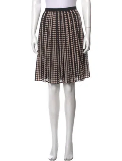 Pre-owned Tory Burch Silk Midi Length Skirt In Black