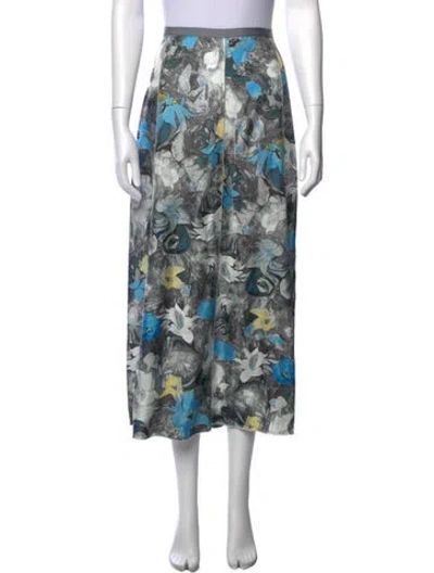 Pre-owned Tory Burch Silk Midi Length Skirt In Multi
