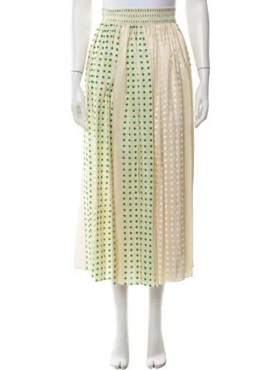 Pre-owned Tory Burch Silk Midi Length Skirt In Neutrals