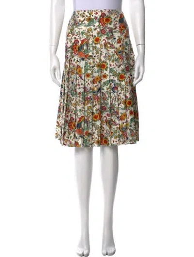 Pre-owned Tory Burch Silk Midi Length Skirt In Neutrals