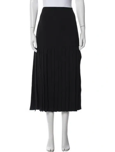 Pre-owned Tory Burch Silk Midi Length Skirt W/ Tags In Black