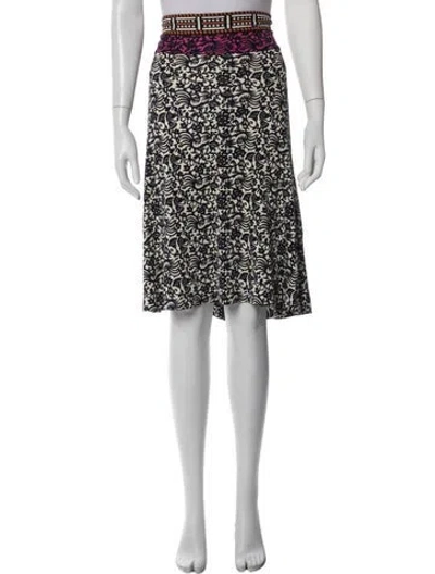 Pre-owned Tory Burch Silk Midi Length Skirt In White