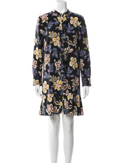 Pre-owned Tory Burch Silk Mini Dress In Black