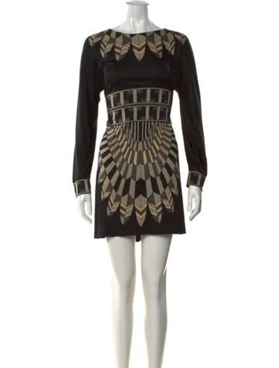 Pre-owned Tory Burch Silk Mini Dress In Black