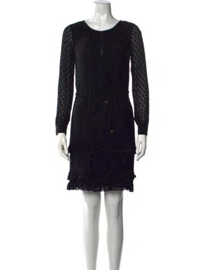 Pre-owned Tory Burch Silk Mini Dress In Black
