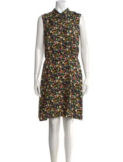 Pre-owned Tory Burch Silk Mini Dress In Black