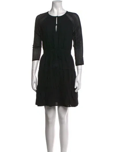 Pre-owned Tory Burch Silk Mini Dress In Black