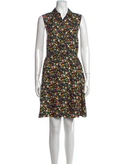 Pre-owned Tory Burch Silk Mini Dress In Black