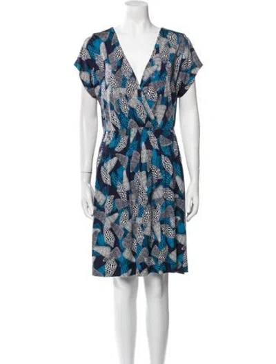 Pre-owned Tory Burch Silk Mini Dress In Blue