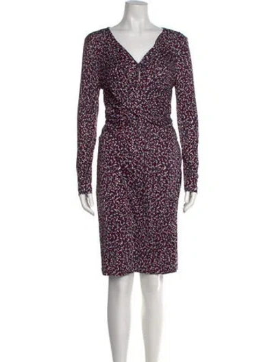 Pre-owned Tory Burch Silk Mini Dress In Blue