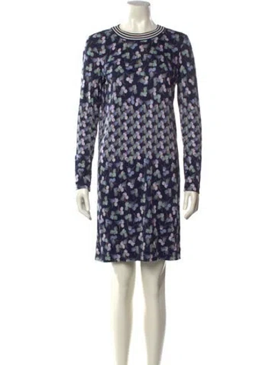 Pre-owned Tory Burch Silk Mini Dress In Blue