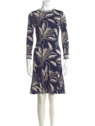 Pre-owned Tory Burch Silk Mini Dress In Blue