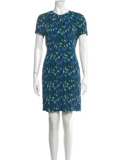 Pre-owned Tory Burch Silk Mini Dress In Blue