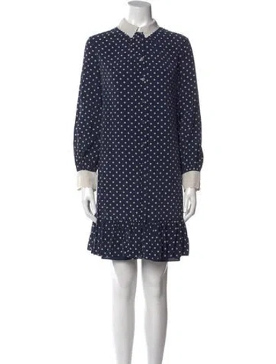 Pre-owned Tory Burch Silk Mini Dress In Blue