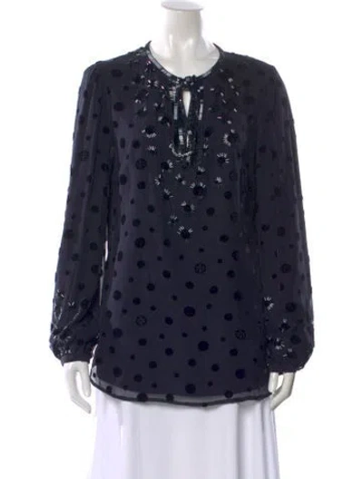 Pre-owned Tory Burch Silk Mini Dress In Blue