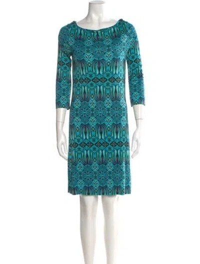 Pre-owned Tory Burch Silk Mini Dress In Blue