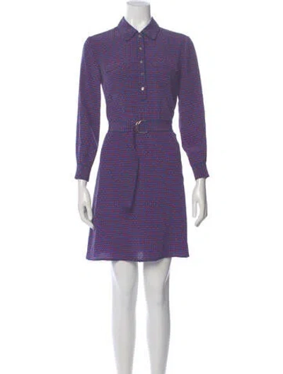 Pre-owned Tory Burch Silk Mini Dress In Blue