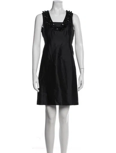 Pre-owned Tory Burch Silk Mini Dress In Blue