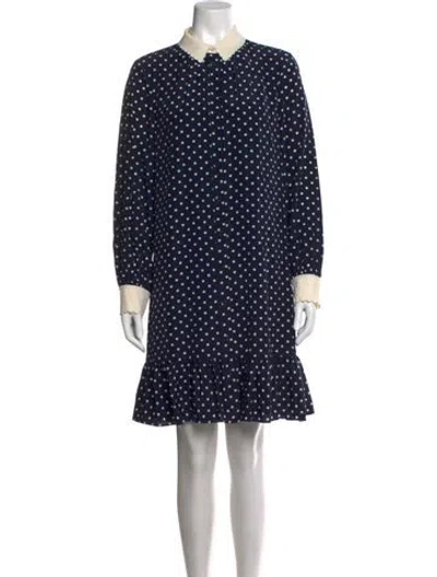 Pre-owned Tory Burch Silk Mini Dress In Blue