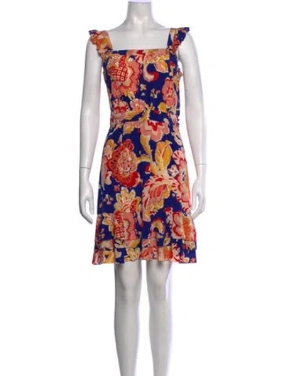 Pre-owned Tory Burch Silk Mini Dress In Blue