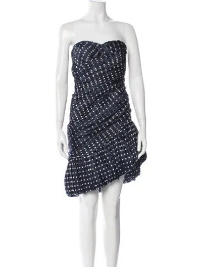 Pre-owned Tory Burch Silk Mini Dress In Blue