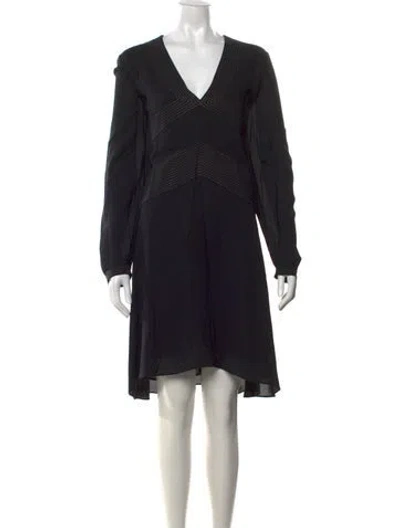 Pre-owned Tory Burch Silk Mini Dress In Blue