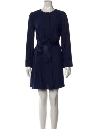 Pre-owned Tory Burch Silk Mini Dress In Blue