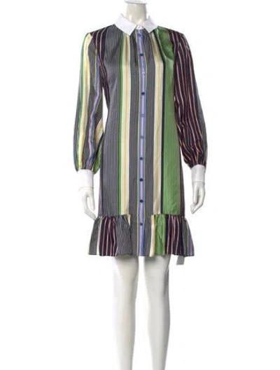 Pre-owned Tory Burch Silk Mini Dress In Blue