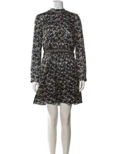 Pre-owned Tory Burch Silk Mini Dress In Blue