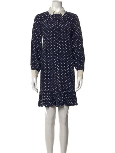 Pre-owned Tory Burch Silk Mini Dress In Blue