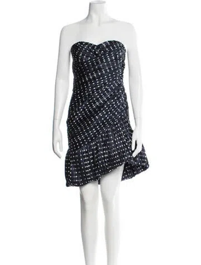Pre-owned Tory Burch Silk Mini Dress In Blue
