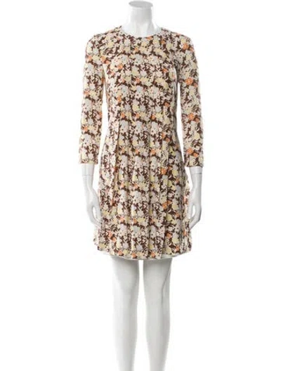 Pre-owned Tory Burch Silk Mini Dress In Brown