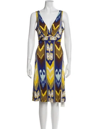 Pre-owned Tory Burch Silk Mini Dress In Brown