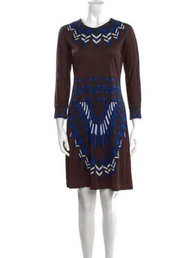 Pre-owned Tory Burch Silk Mini Dress In Brown