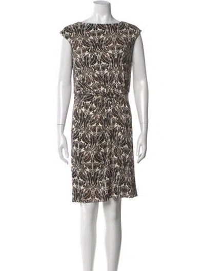 Pre-owned Tory Burch Silk Mini Dress In Brown