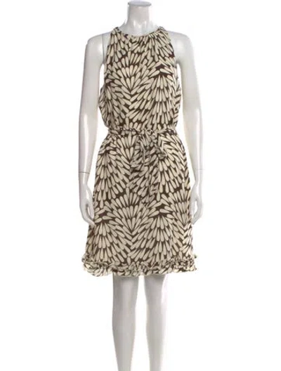 Pre-owned Tory Burch Silk Mini Dress In Brown