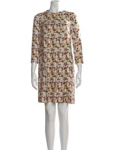 Pre-owned Tory Burch Silk Mini Dress In Brown