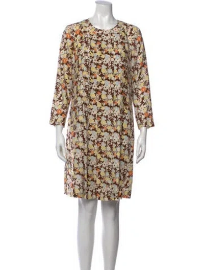 Pre-owned Tory Burch Silk Mini Dress In Brown