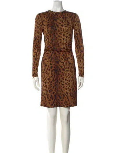 Pre-owned Tory Burch Silk Mini Dress In Brown