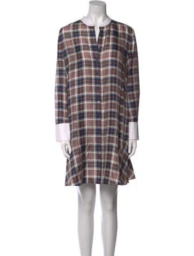 Pre-owned Tory Burch Silk Mini Dress In Burgundy