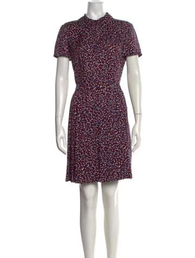 Pre-owned Tory Burch Silk Mini Dress In Burgundy
