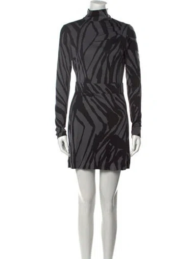 Pre-owned Tory Burch Silk Mini Dress In Gray
