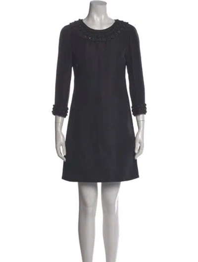 Pre-owned Tory Burch Silk Mini Dress In Gray